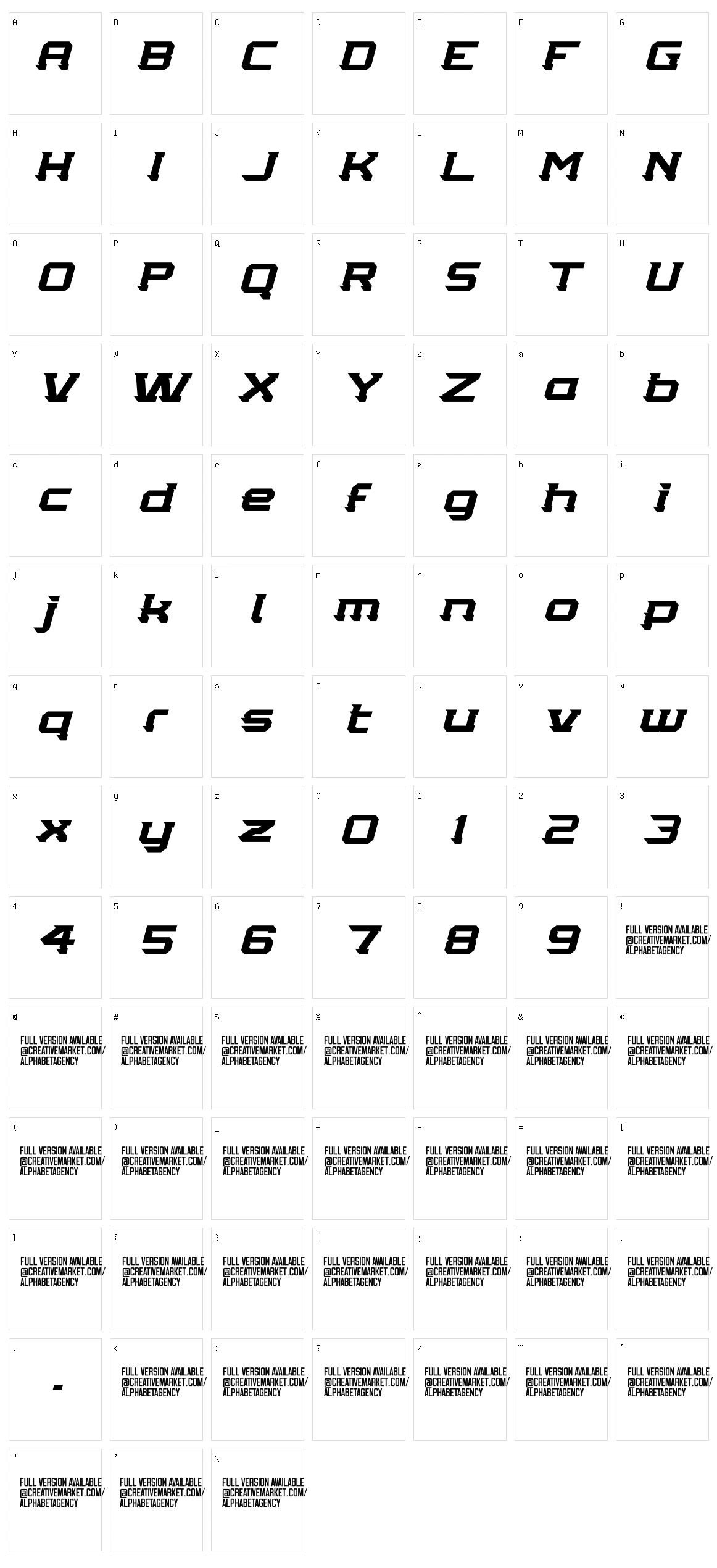 Tekkers Character Set