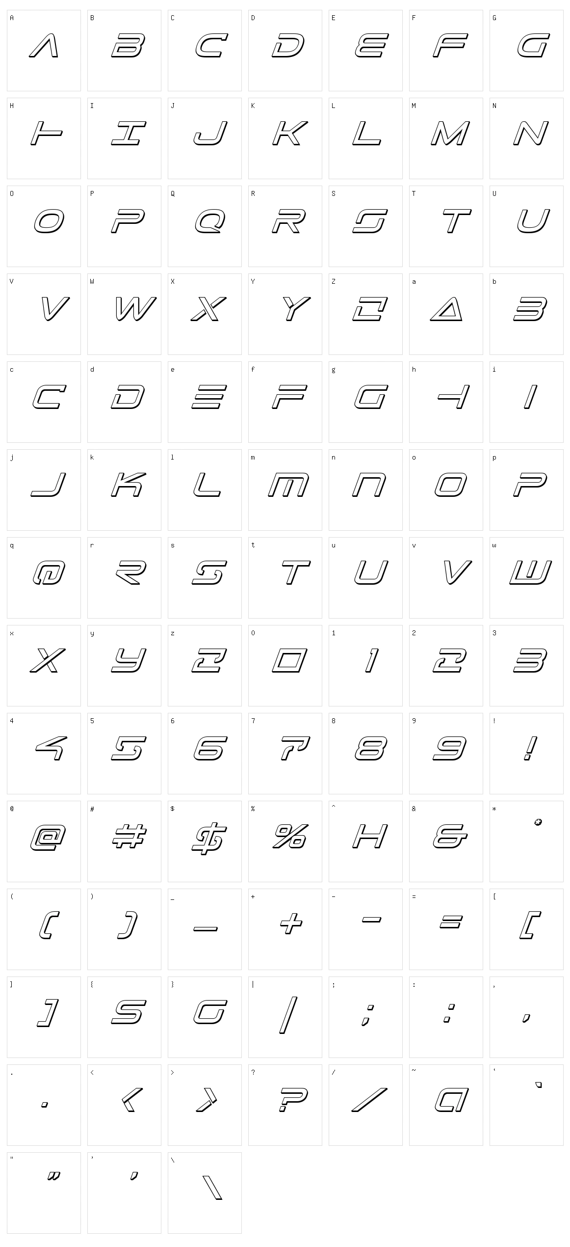 Tele-Marines Character Set