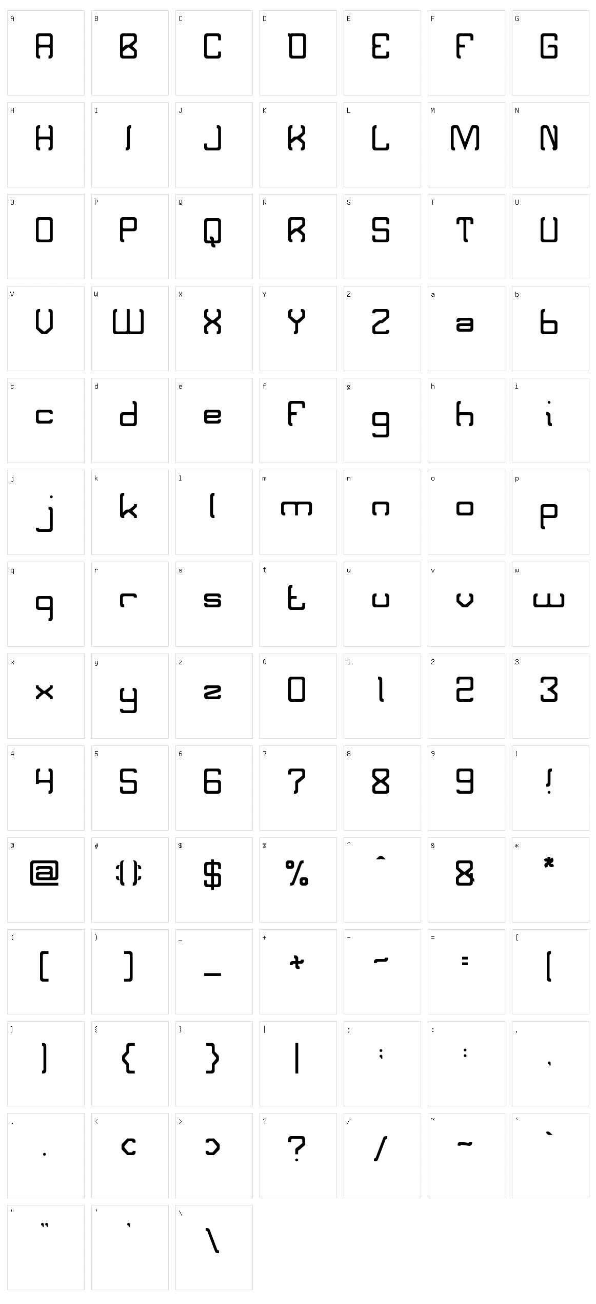 Television Character Set