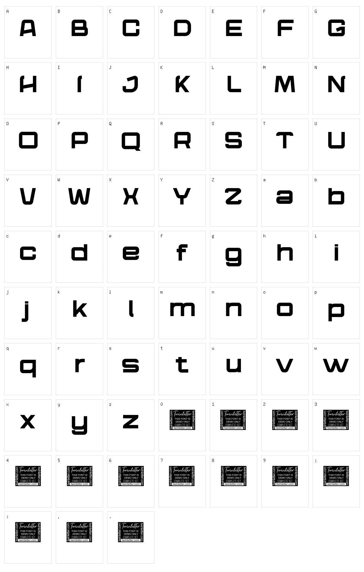 Telone Character Set