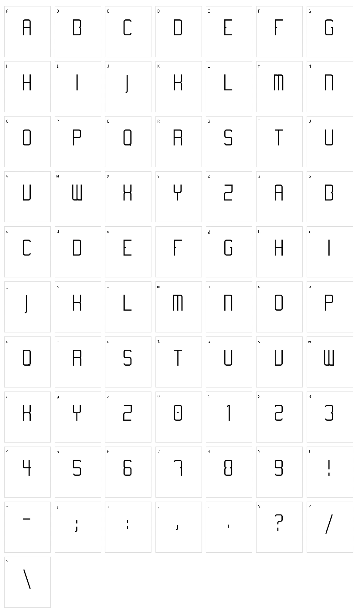 Temanotica Character Set