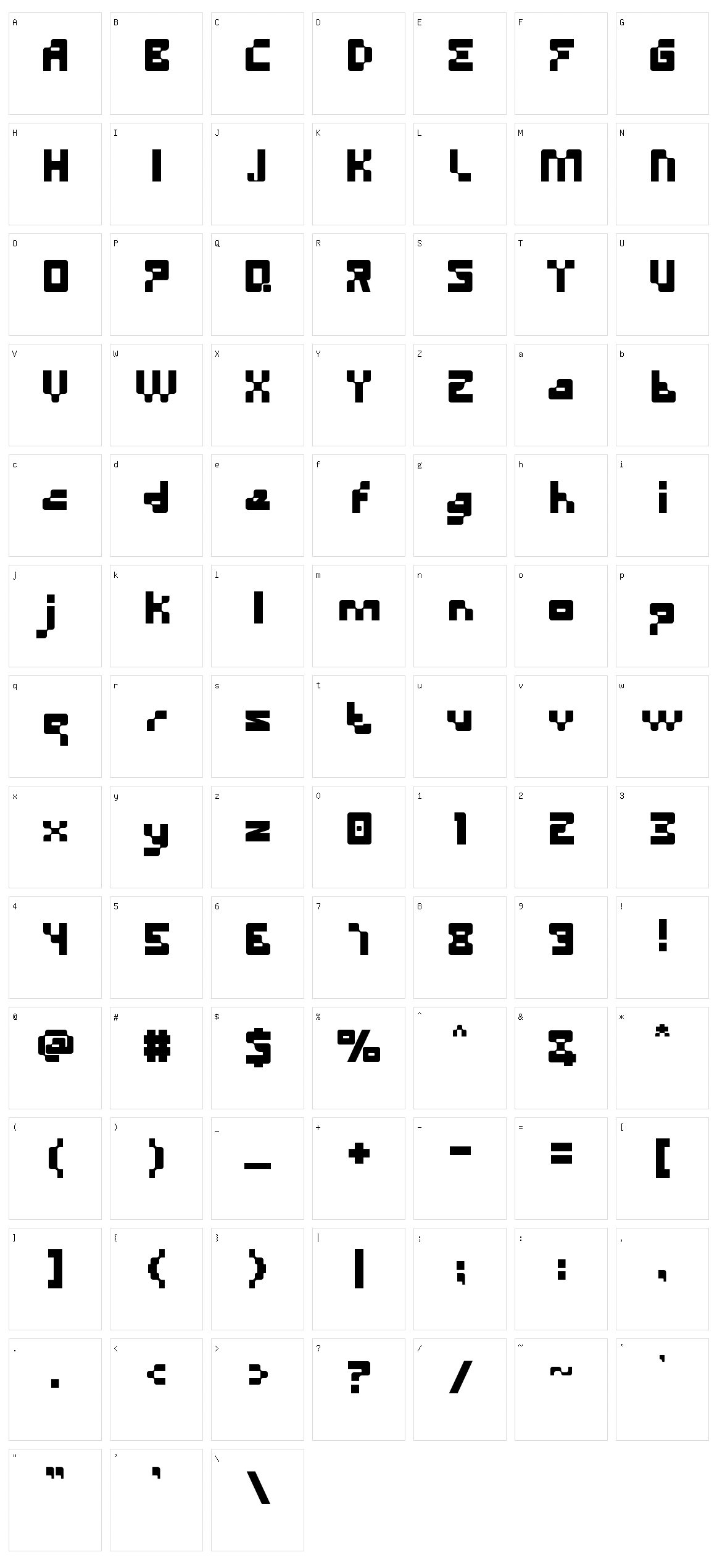 The Glitch Character Set