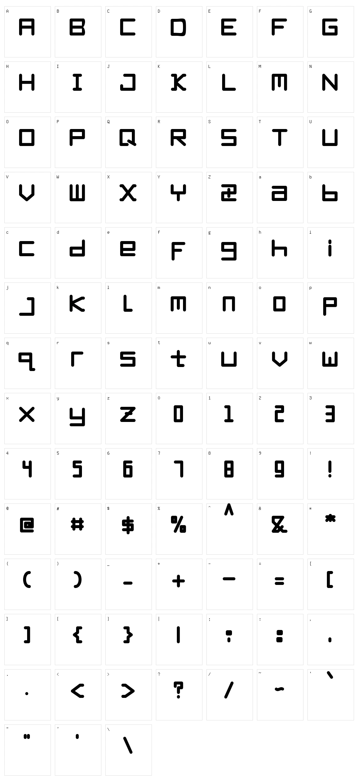 Thectro Character Set