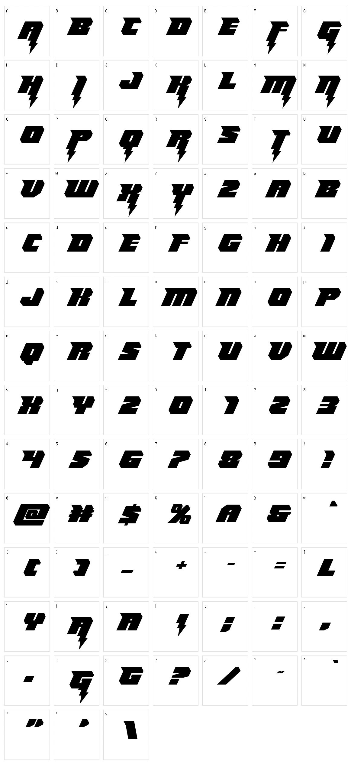 Thunder Titan Character Set