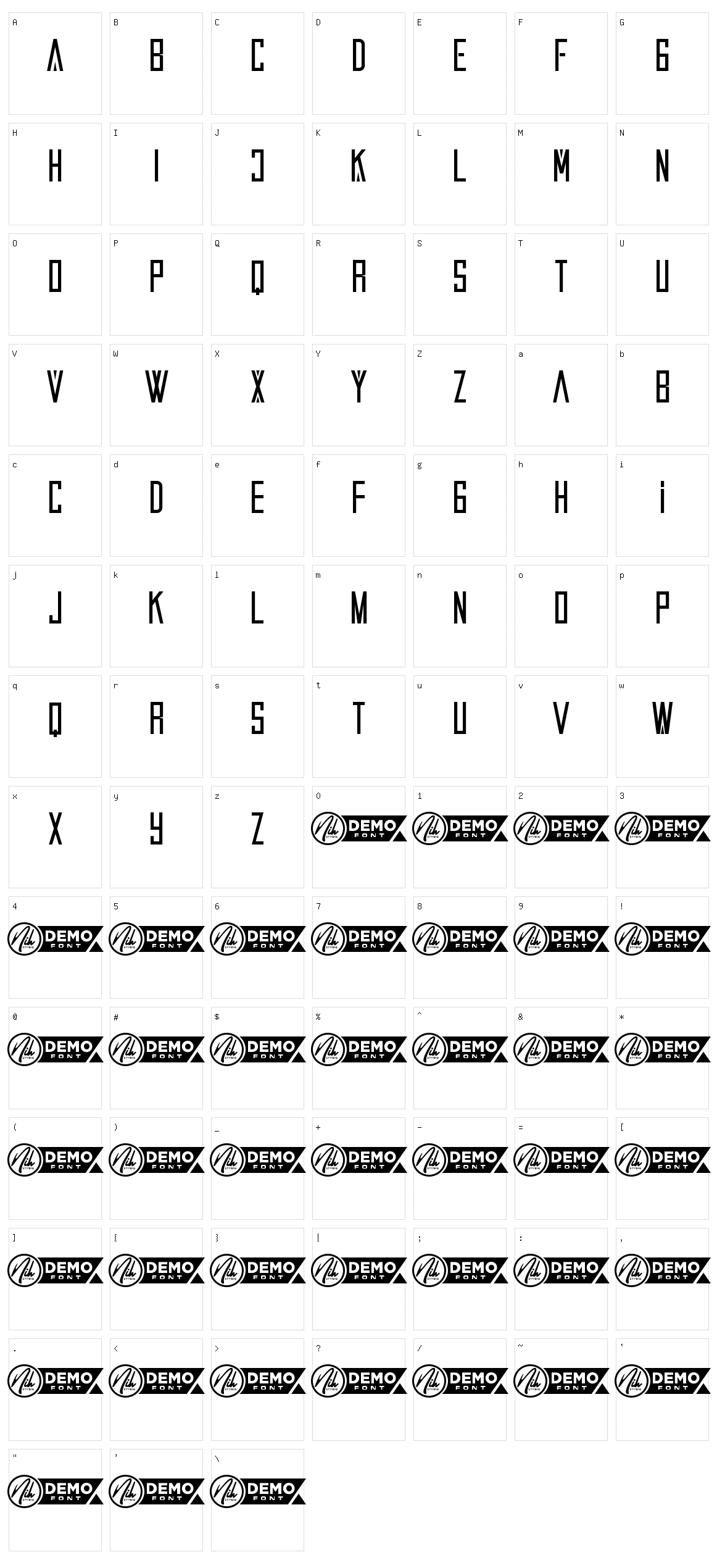 Tombaks Character Set