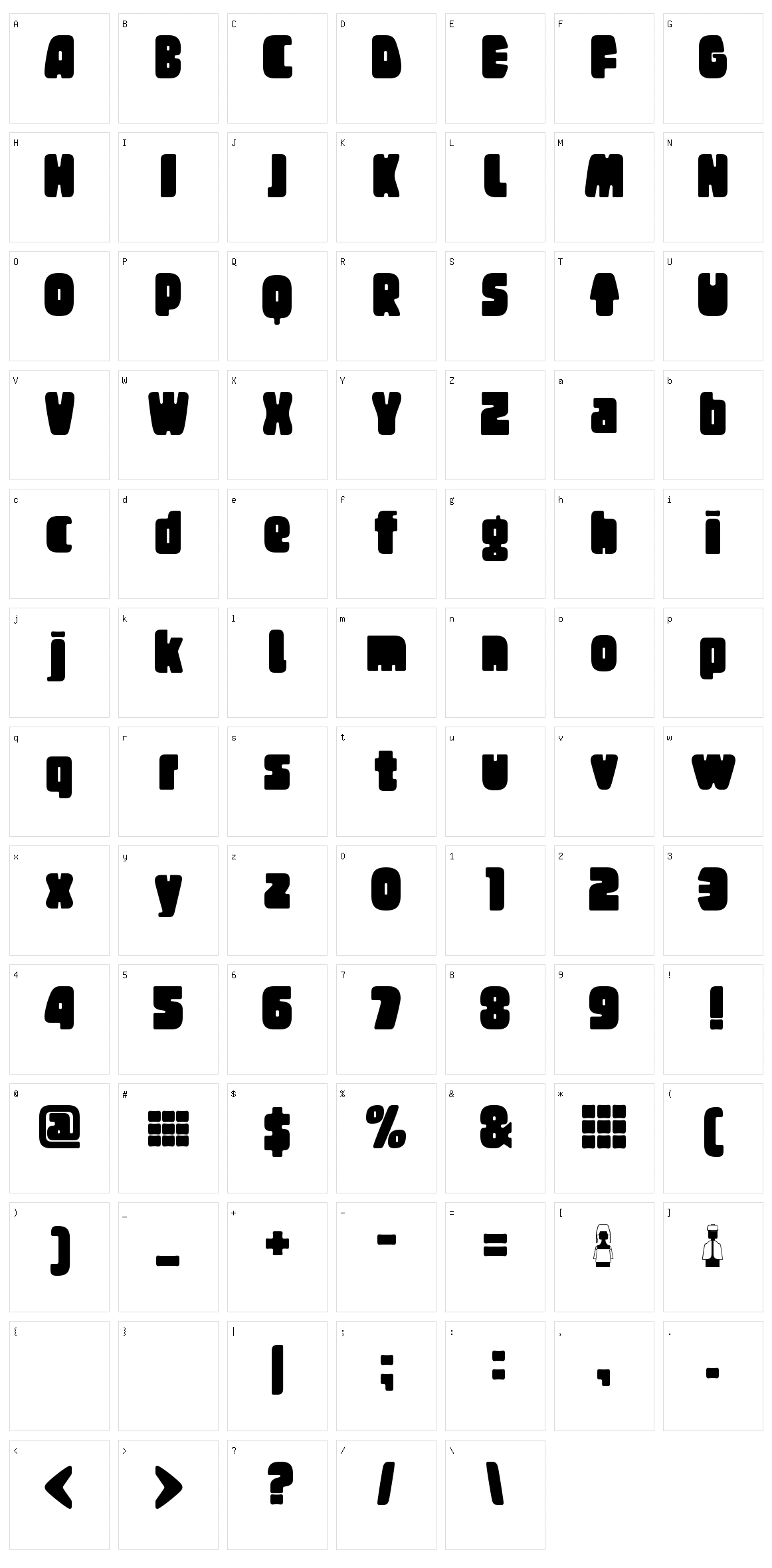 Tregger Character Set