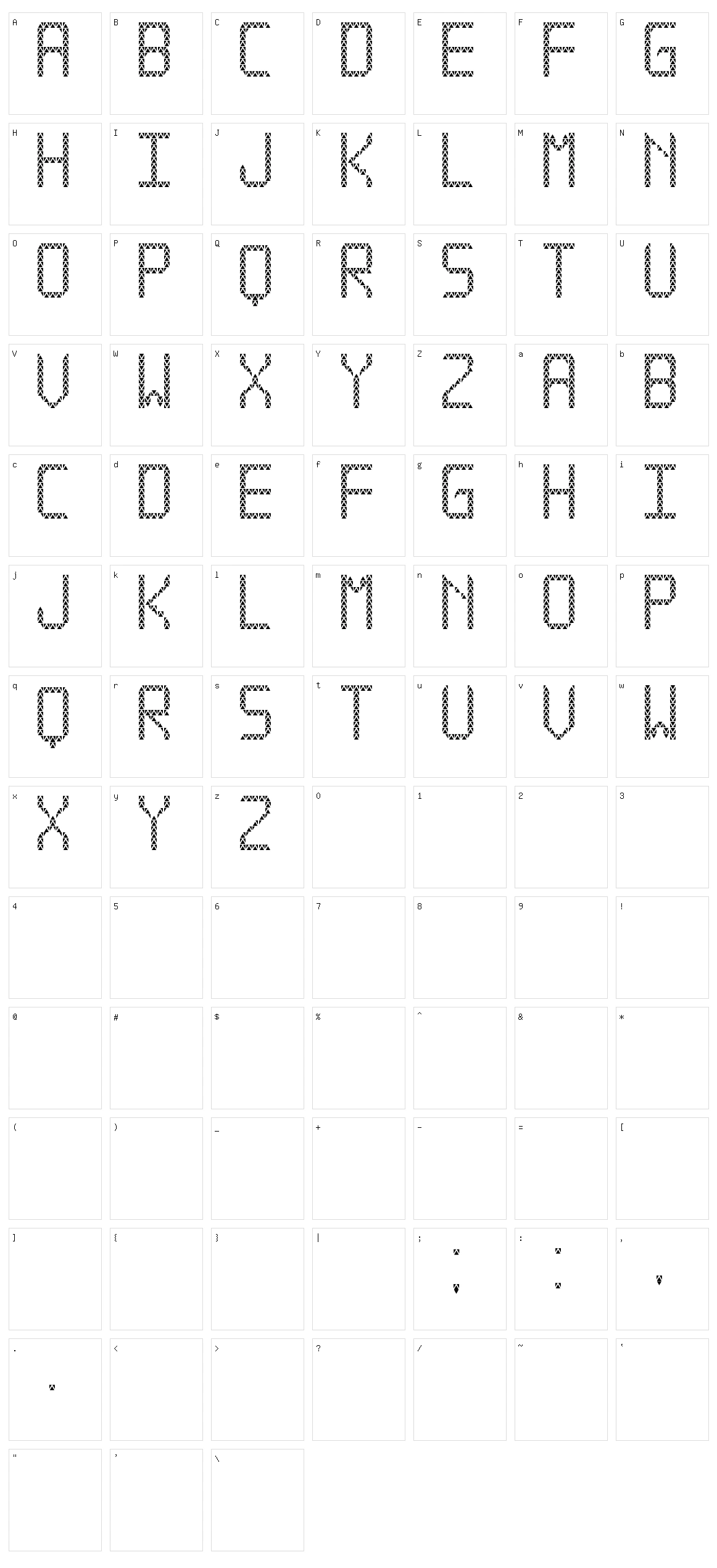 Triangled TFB Character Set