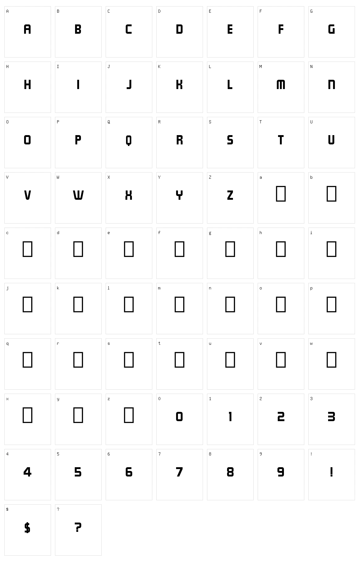 Trump24 Character Set