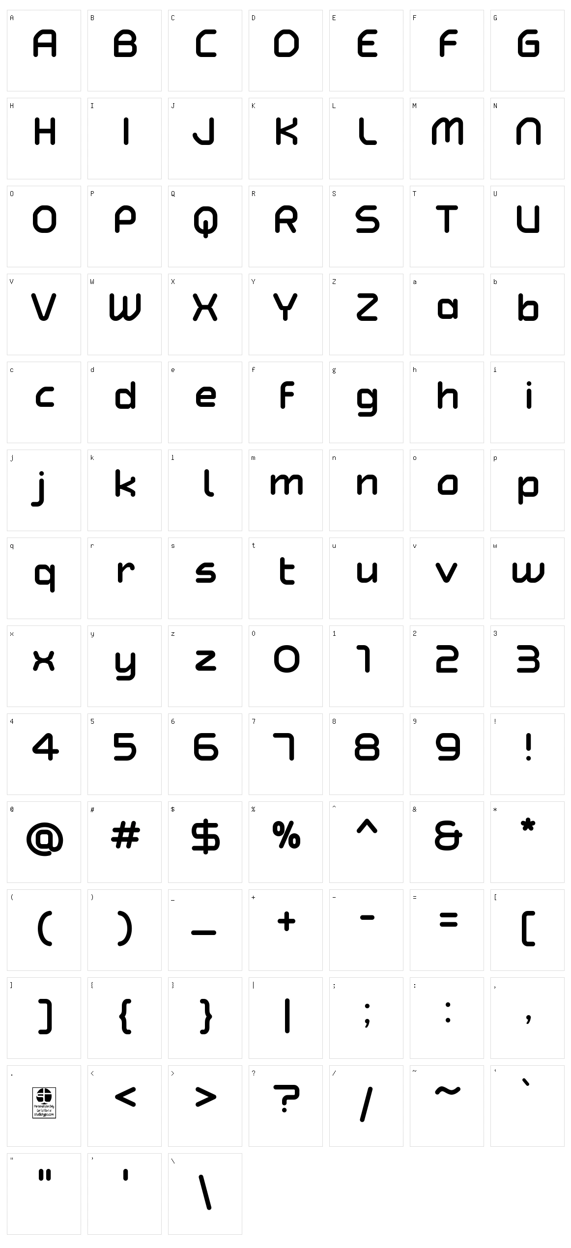Typo Angular Rounded Character Set
