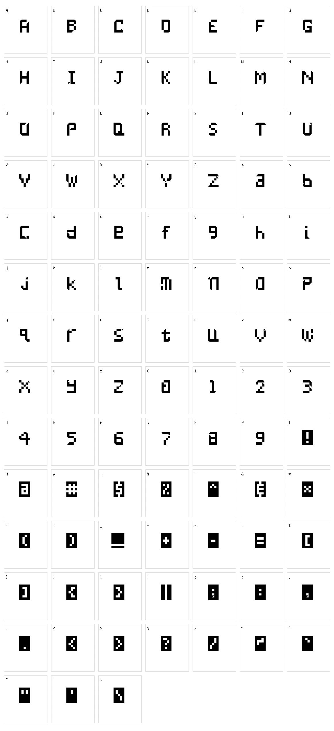 Undatame Character Set