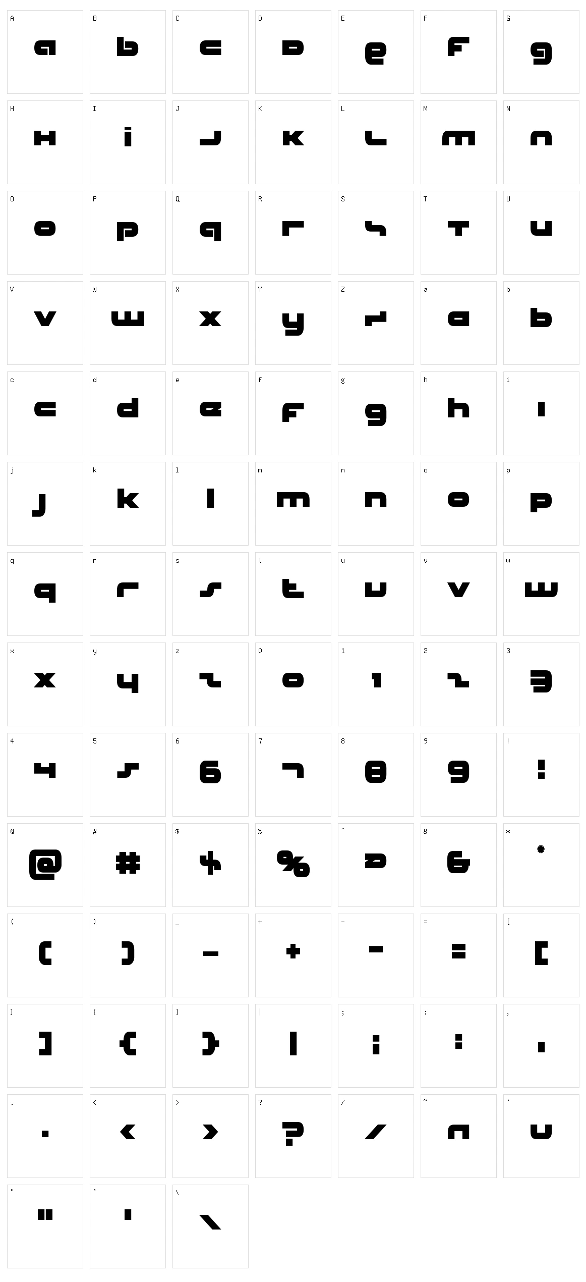 Uni-Sol Character Set