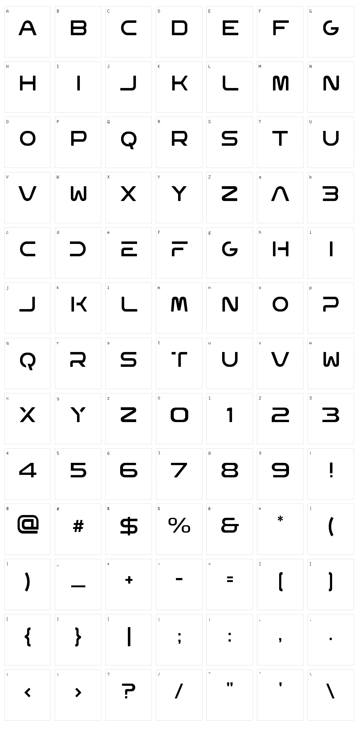 Valko Capela Character Set