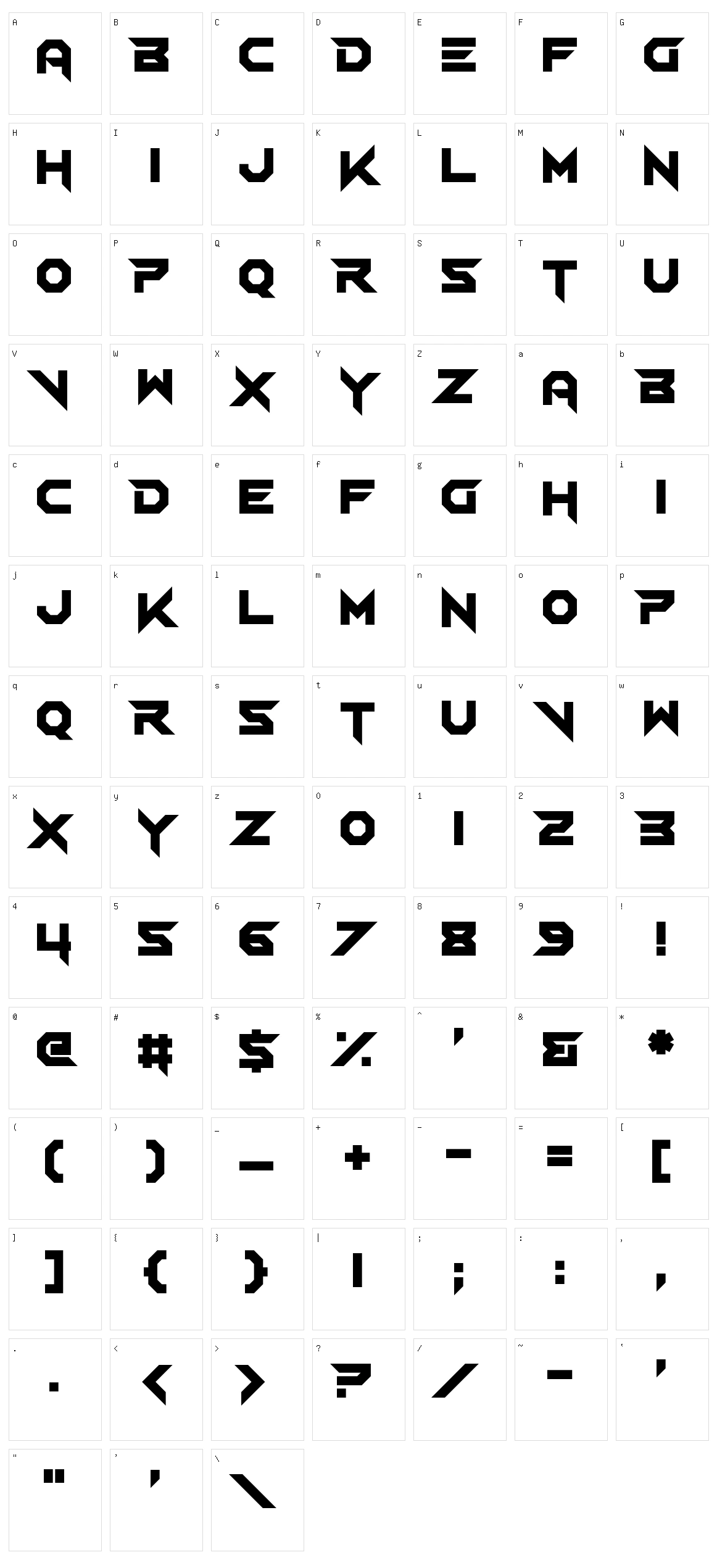 Vermin Verile Character Set