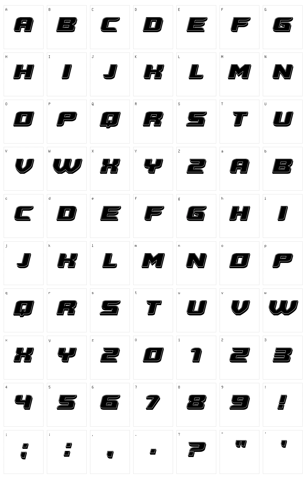 Vertigo Character Set