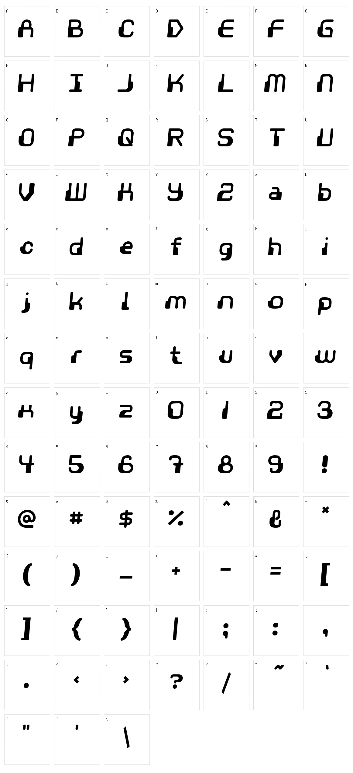 Videophreak Character Set