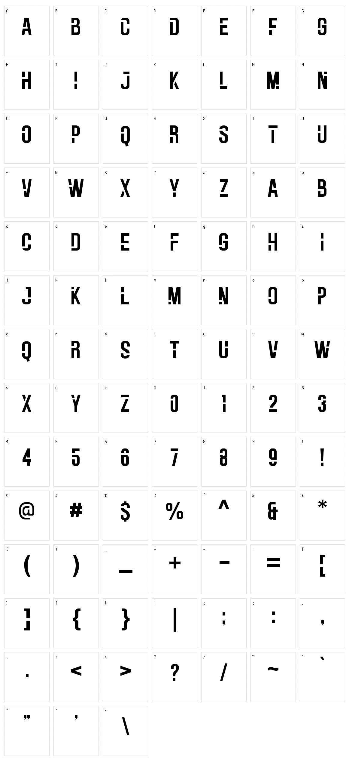 Virtuality Character Set