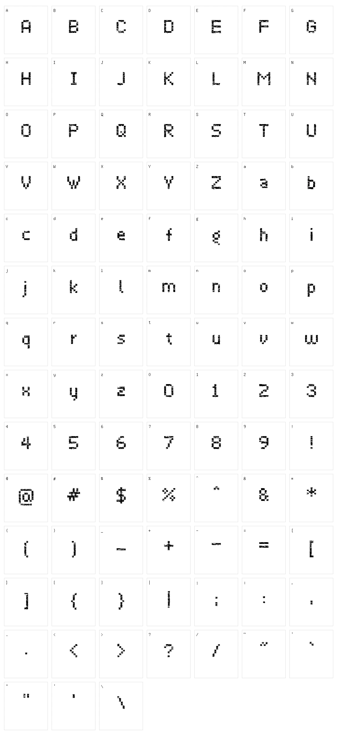 Virus 43 Character Set