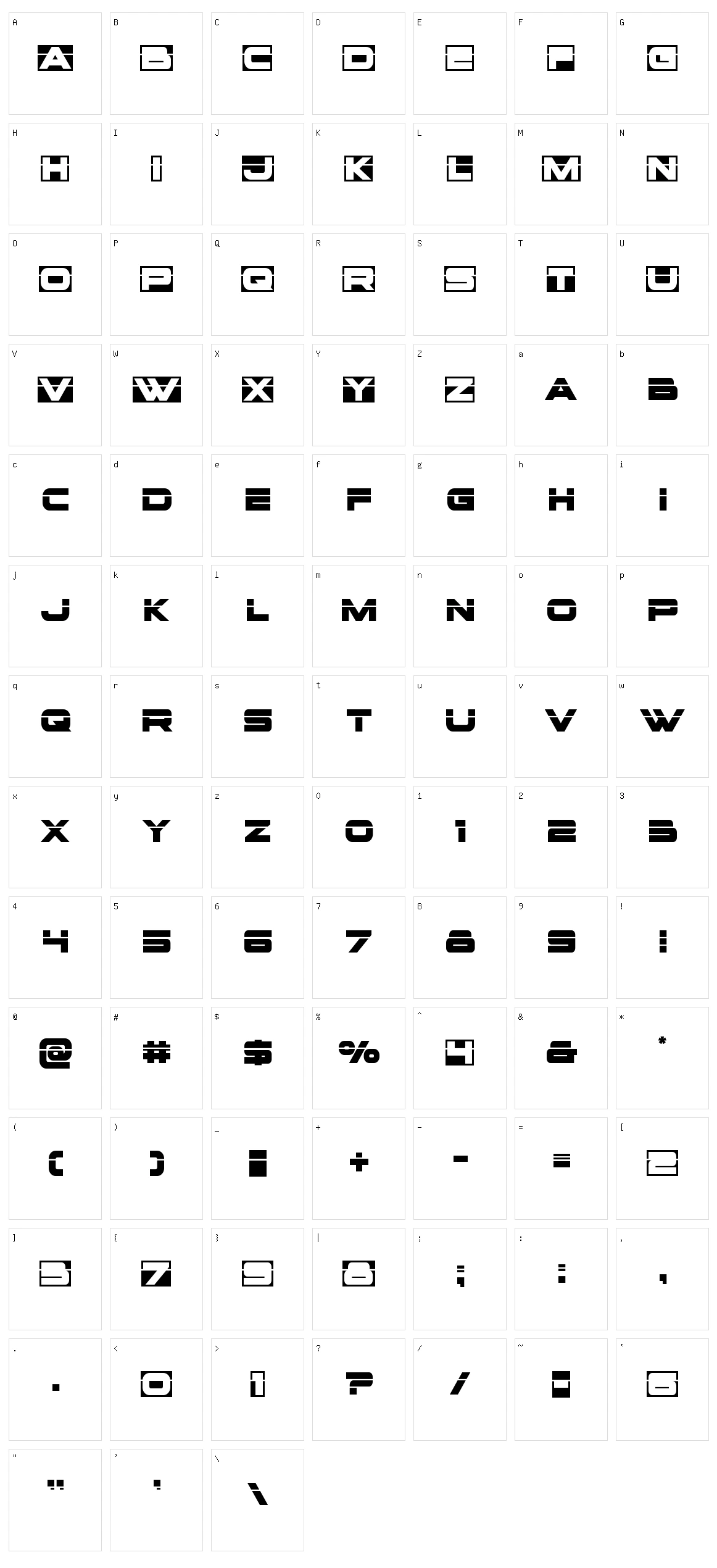 Voxbox Character Set