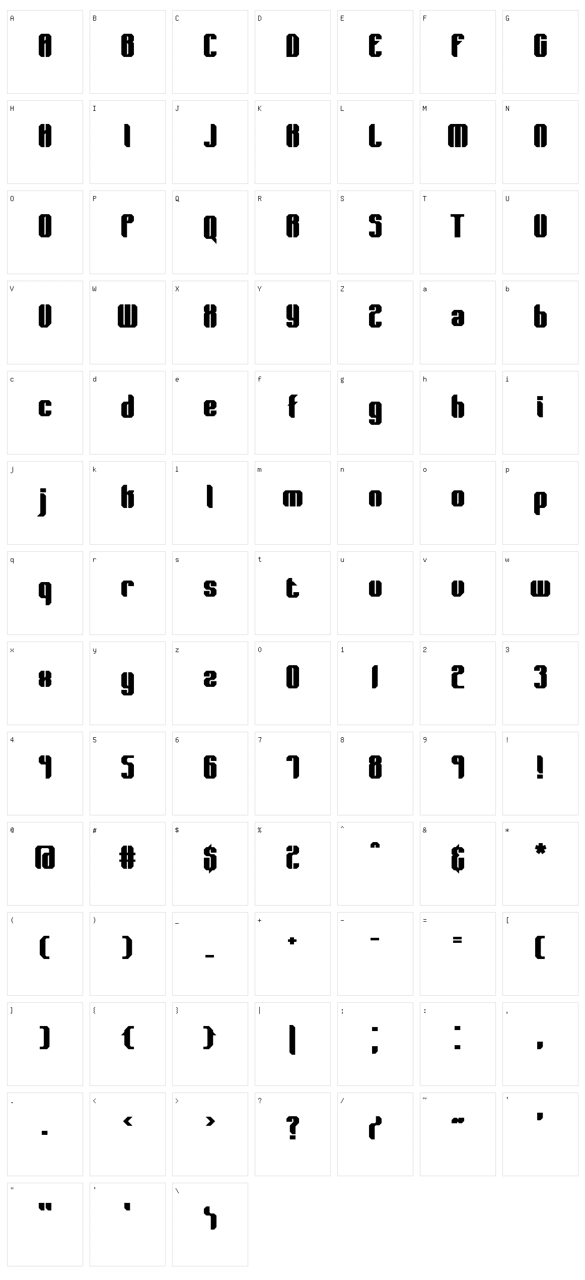 Wager BRK Character Set