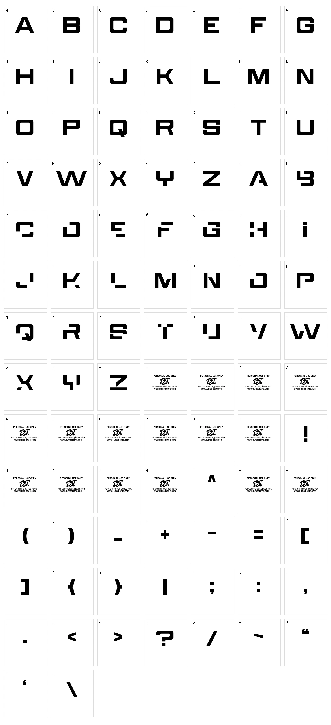 Walktimes Character Set