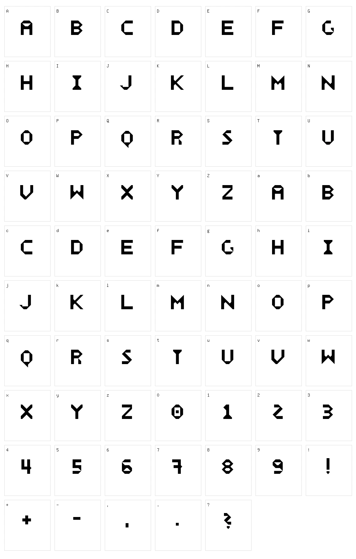 Wecker Character Set