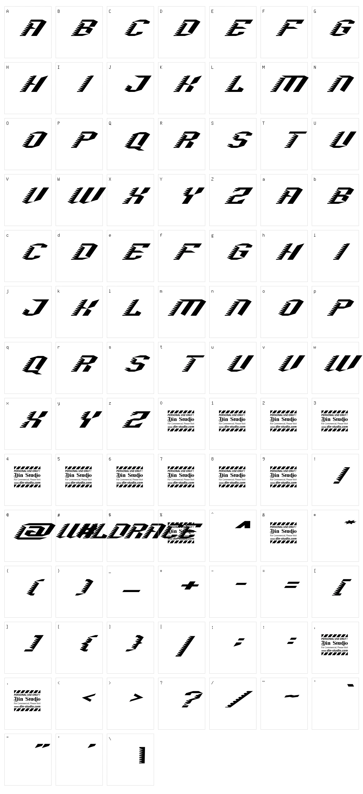 Wildrace Character Set