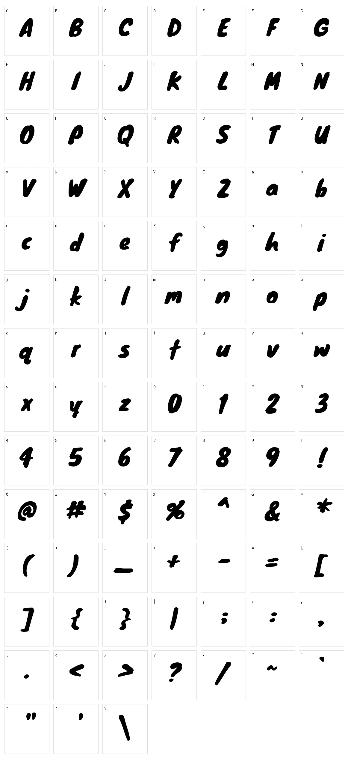 Knewave Character Set