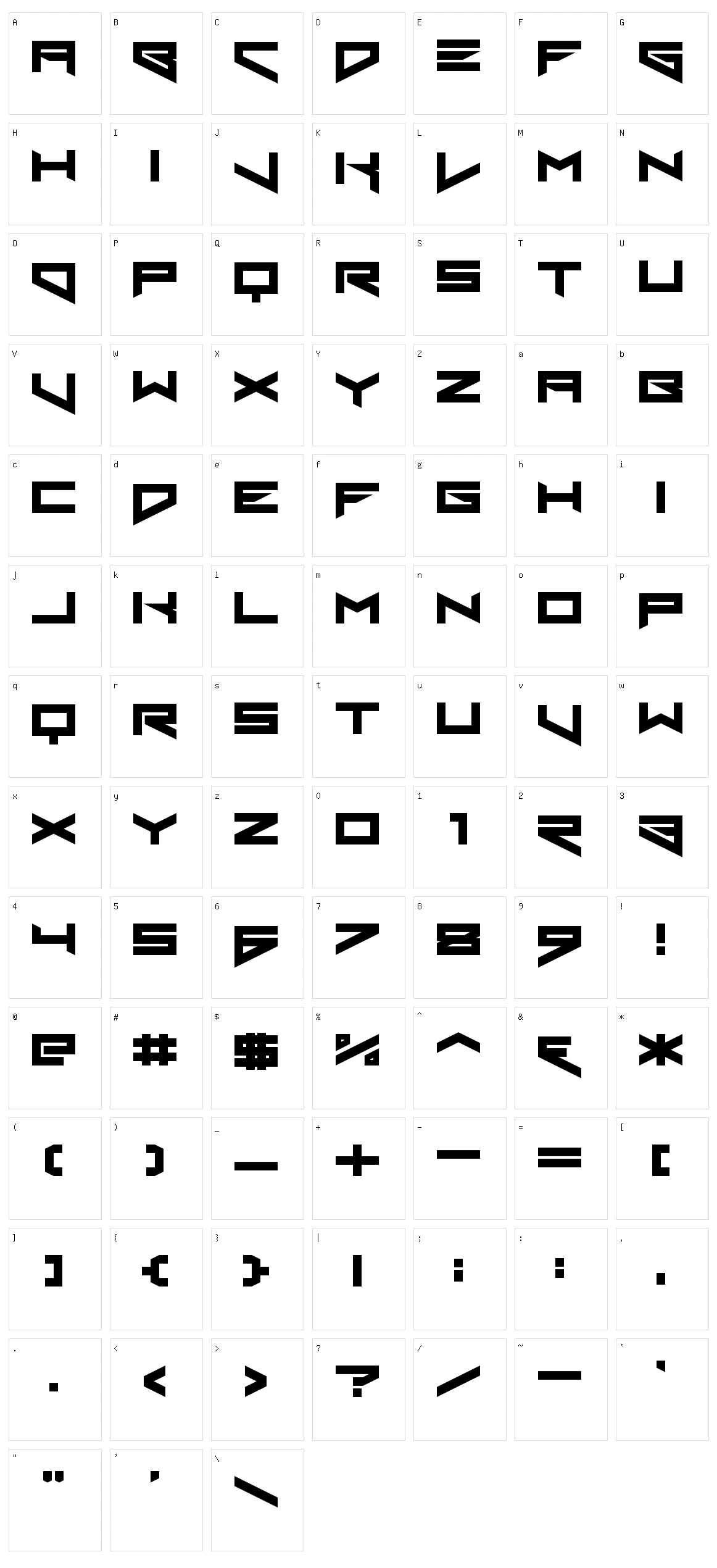 Xero's Theorem Character Set