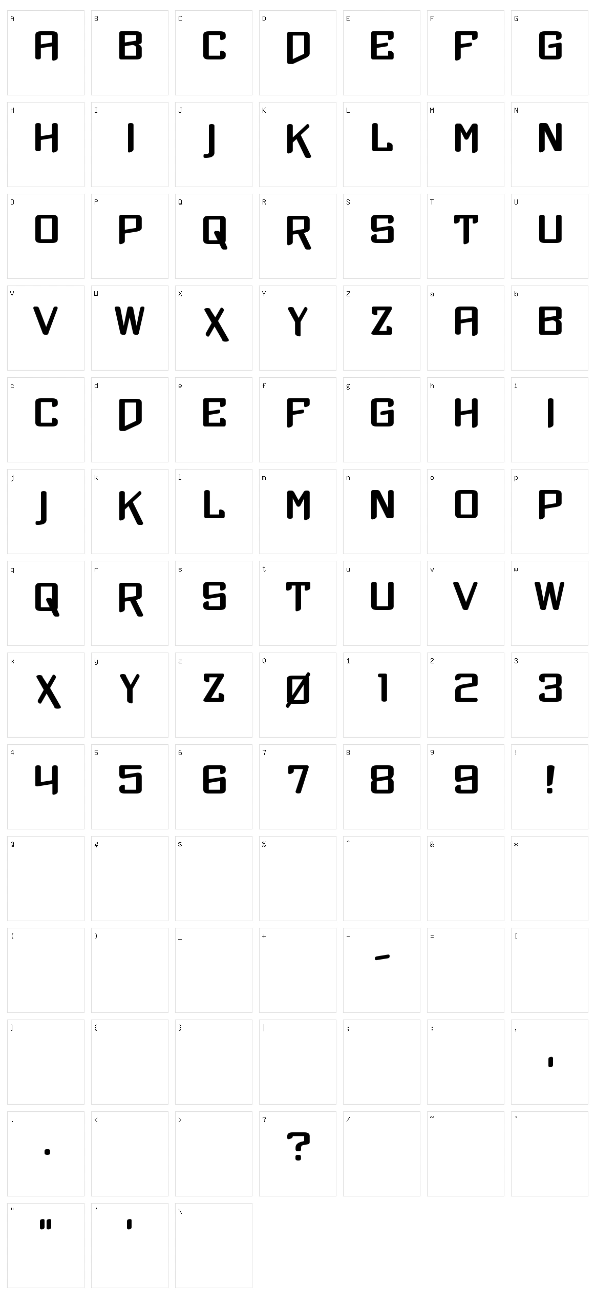 Xtreme Chrome Character Set