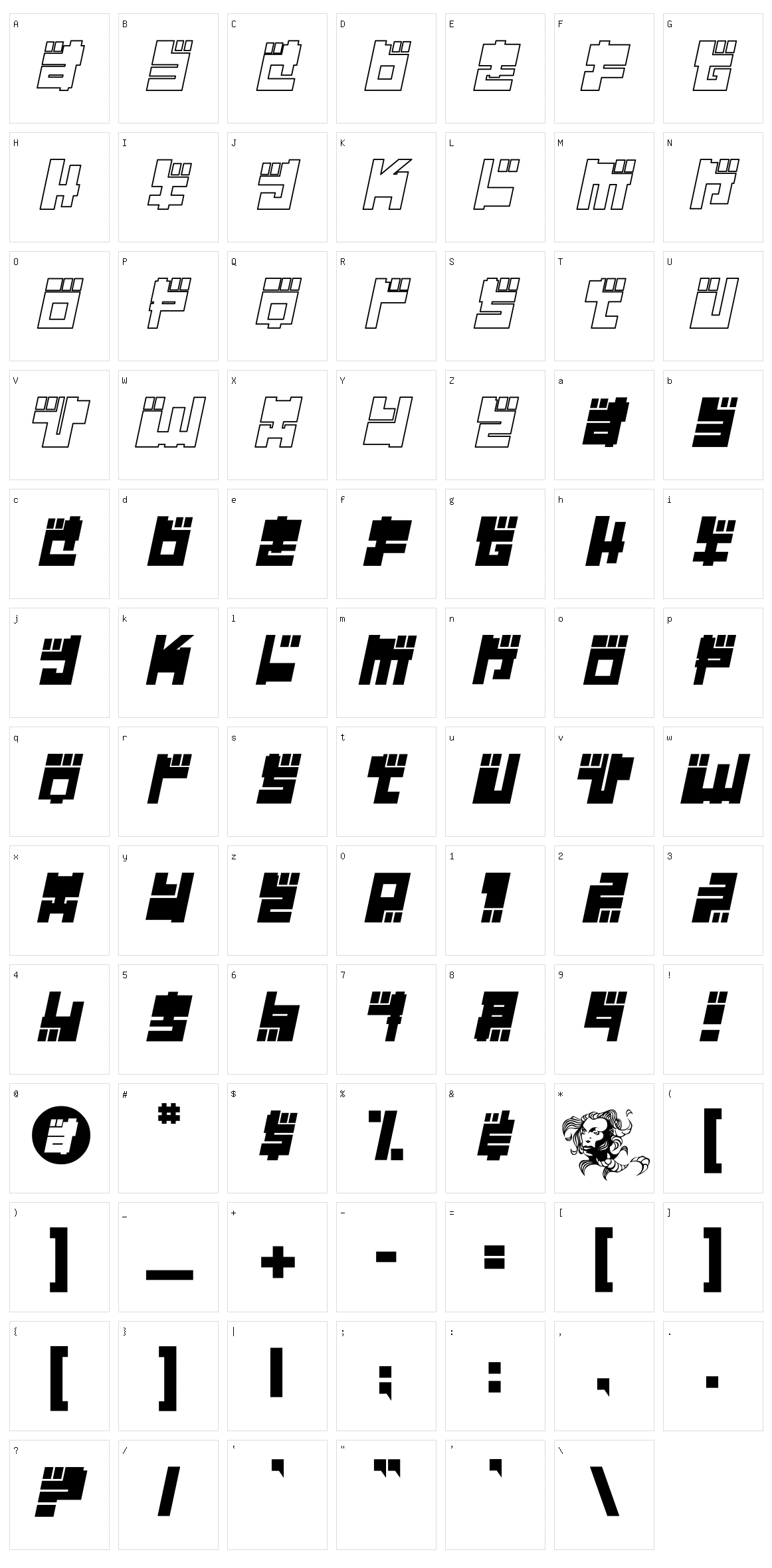 Year 2000 Replicant Character Set
