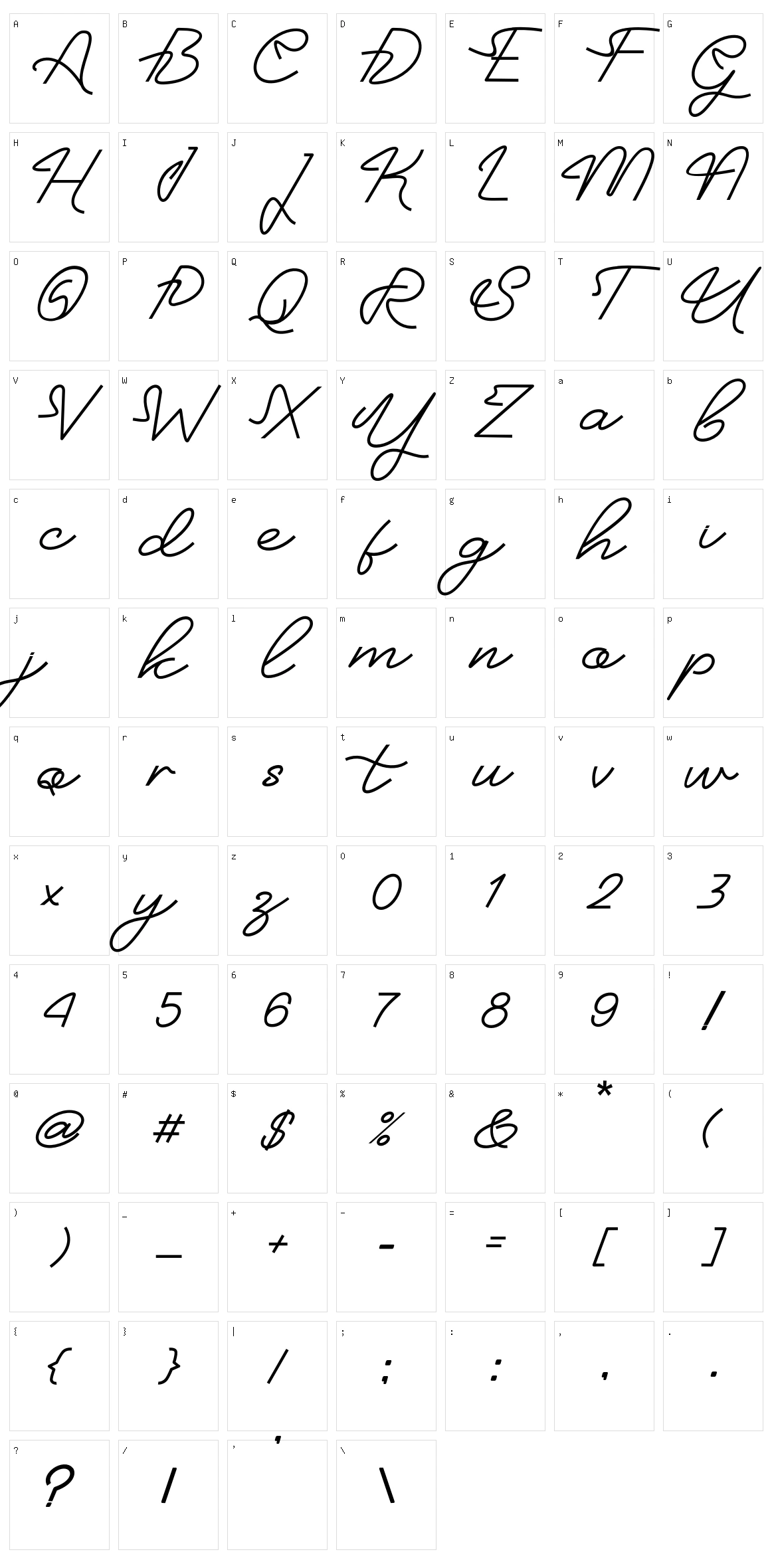 Neon Bines Character Set