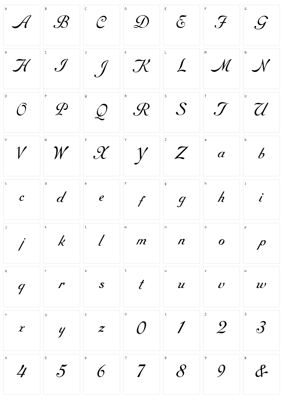 RoundHand Free Character Set