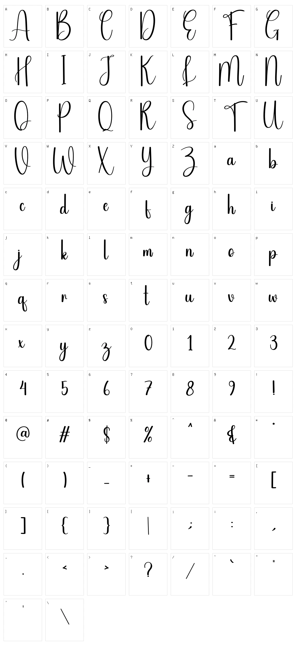 Style Calligraphy Character Set