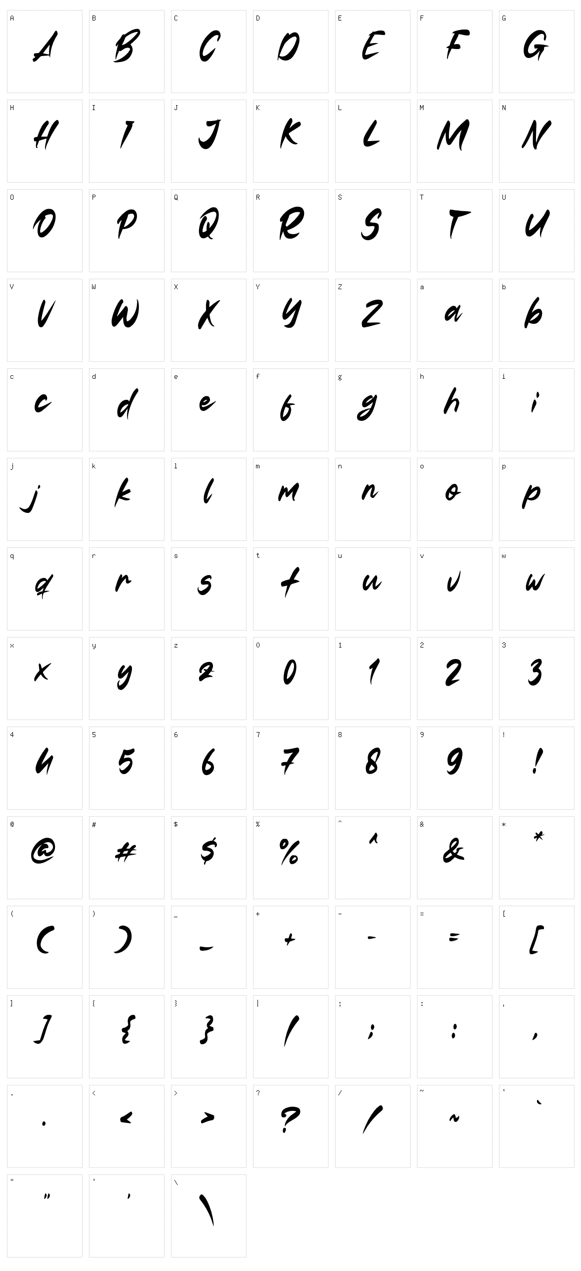 Tabuti Character Set