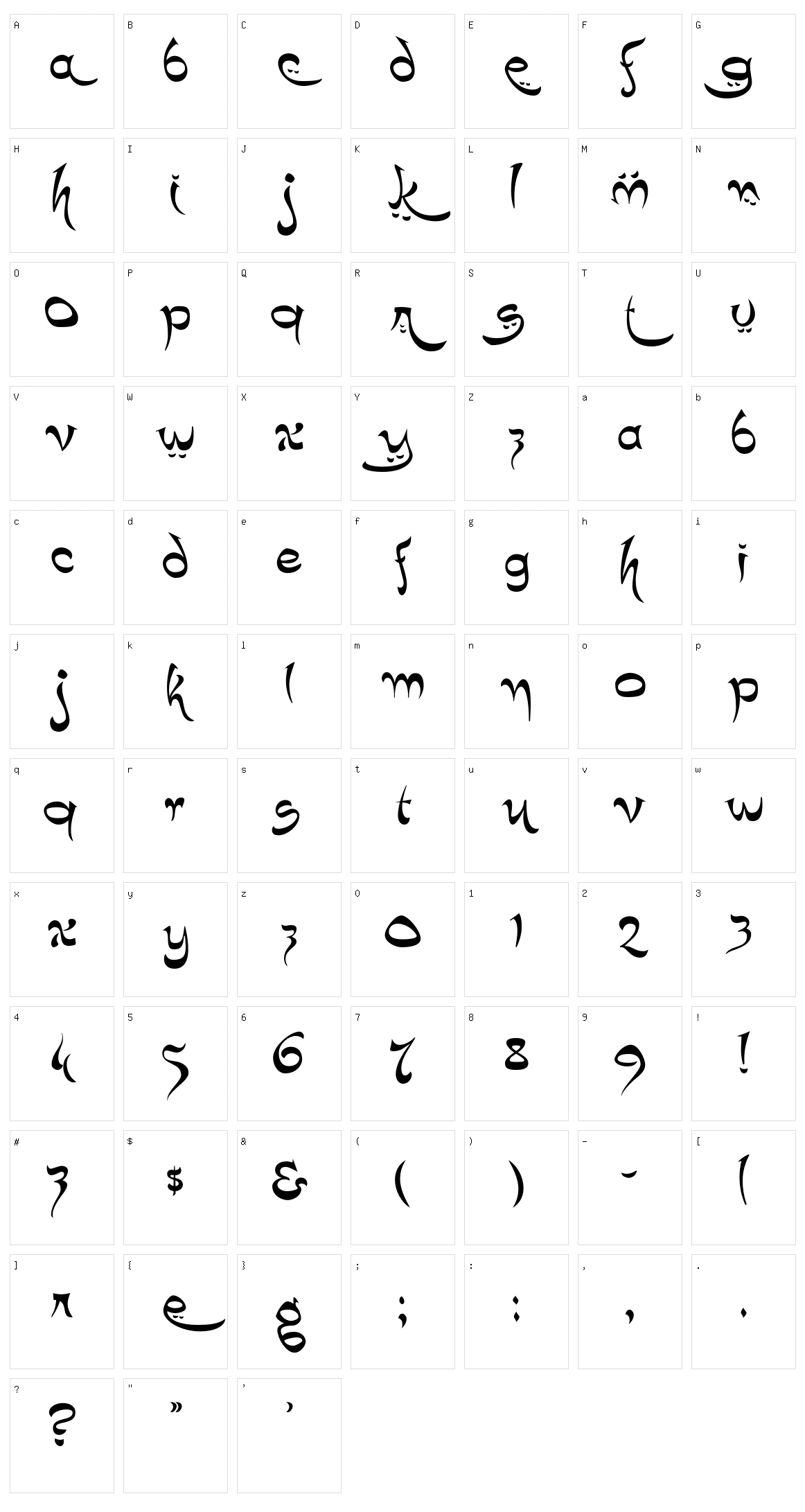 K22 Timbuctu Character Set