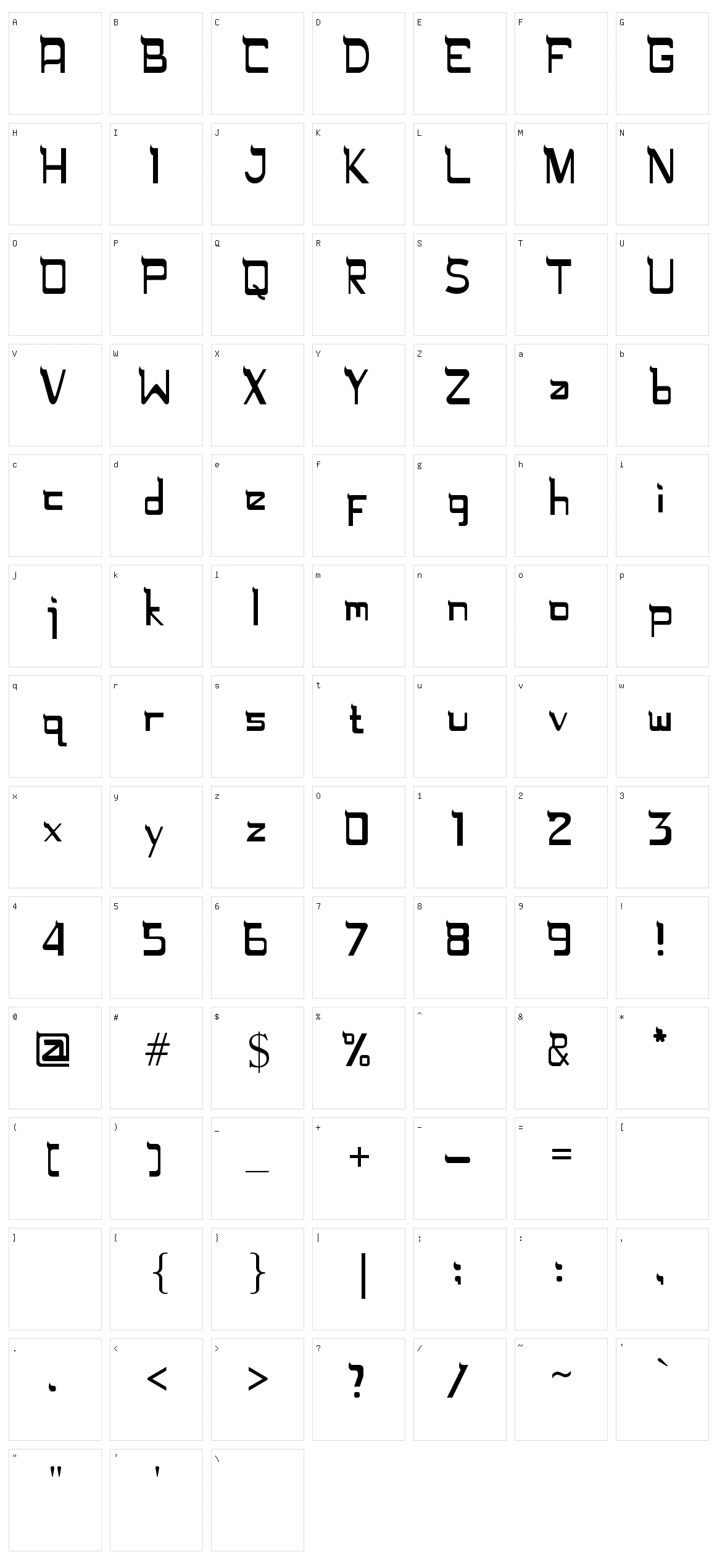 Rugamika Character Set