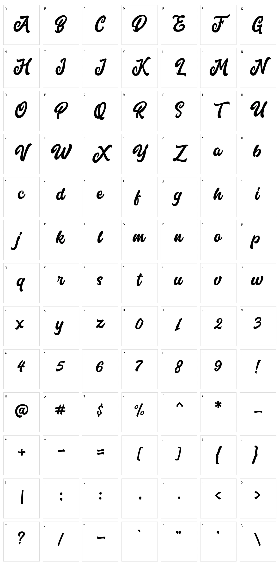 Marttabuck Character Set