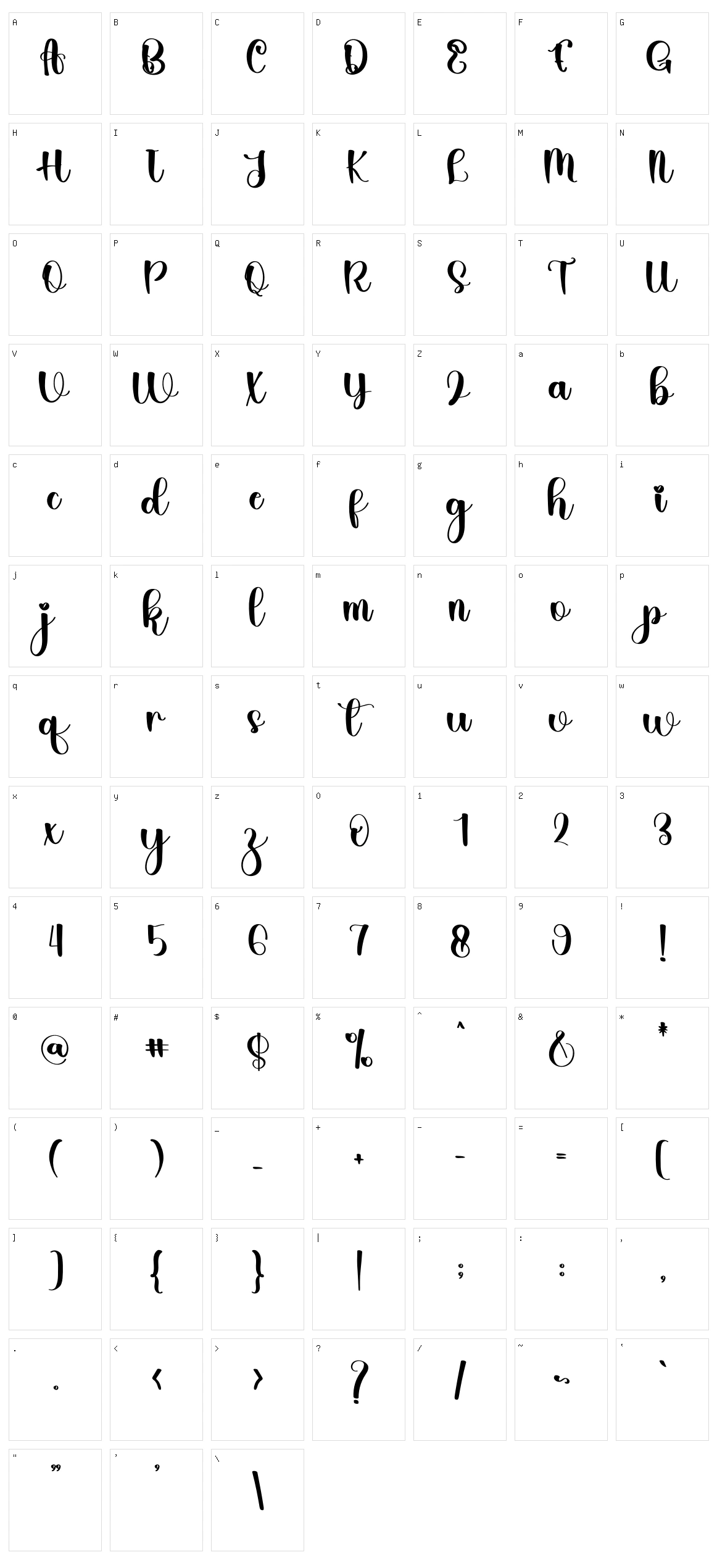 Unicorn Character Set