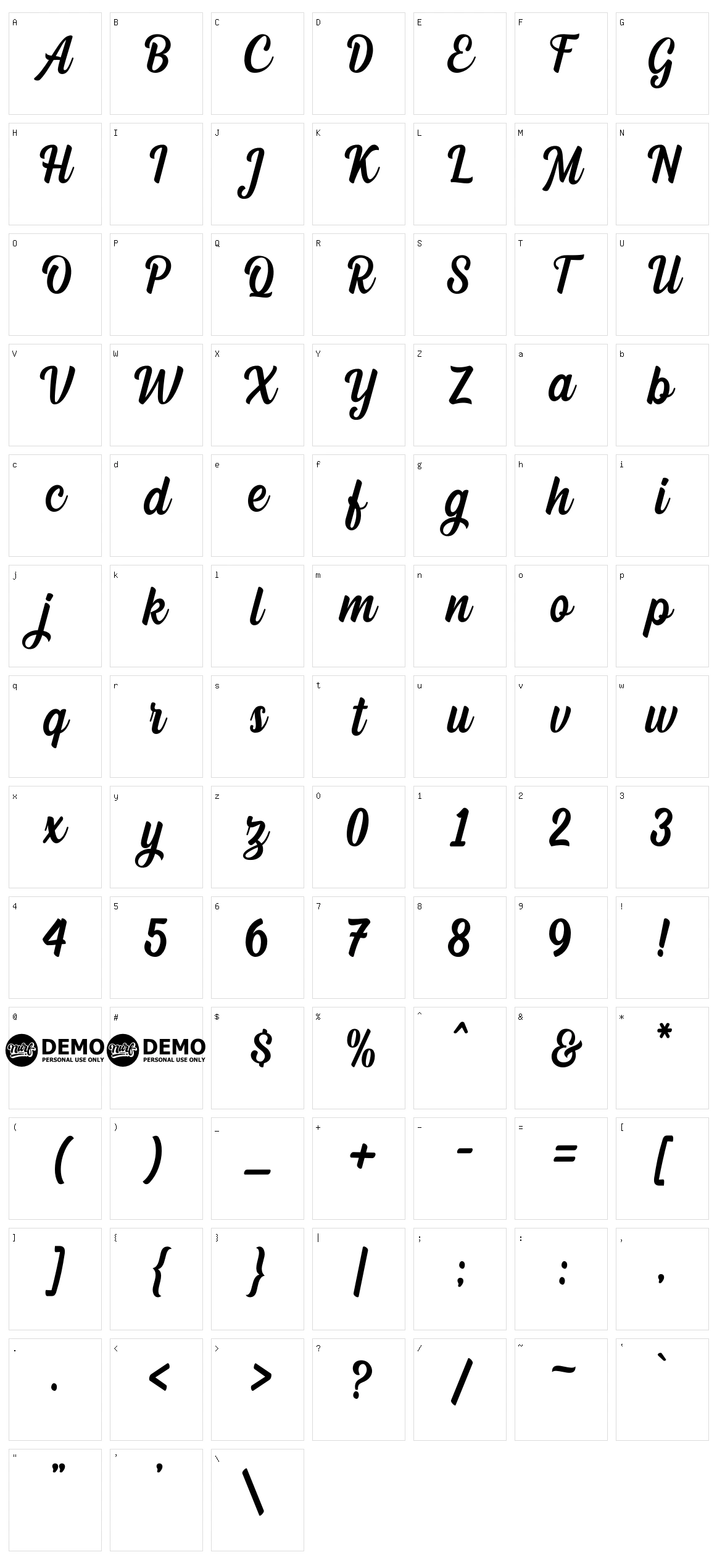 Dephiana Character Set