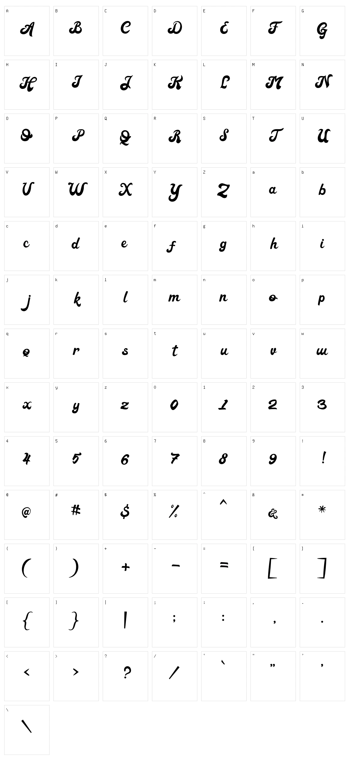 Retrovert Character Set