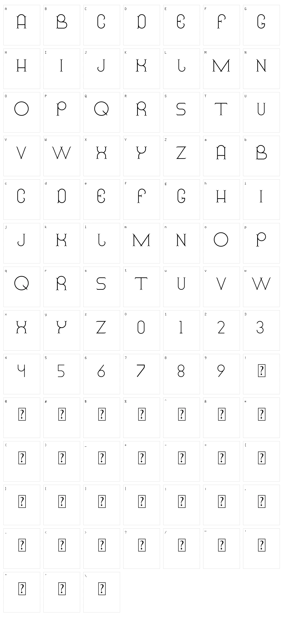 Christine Character Set