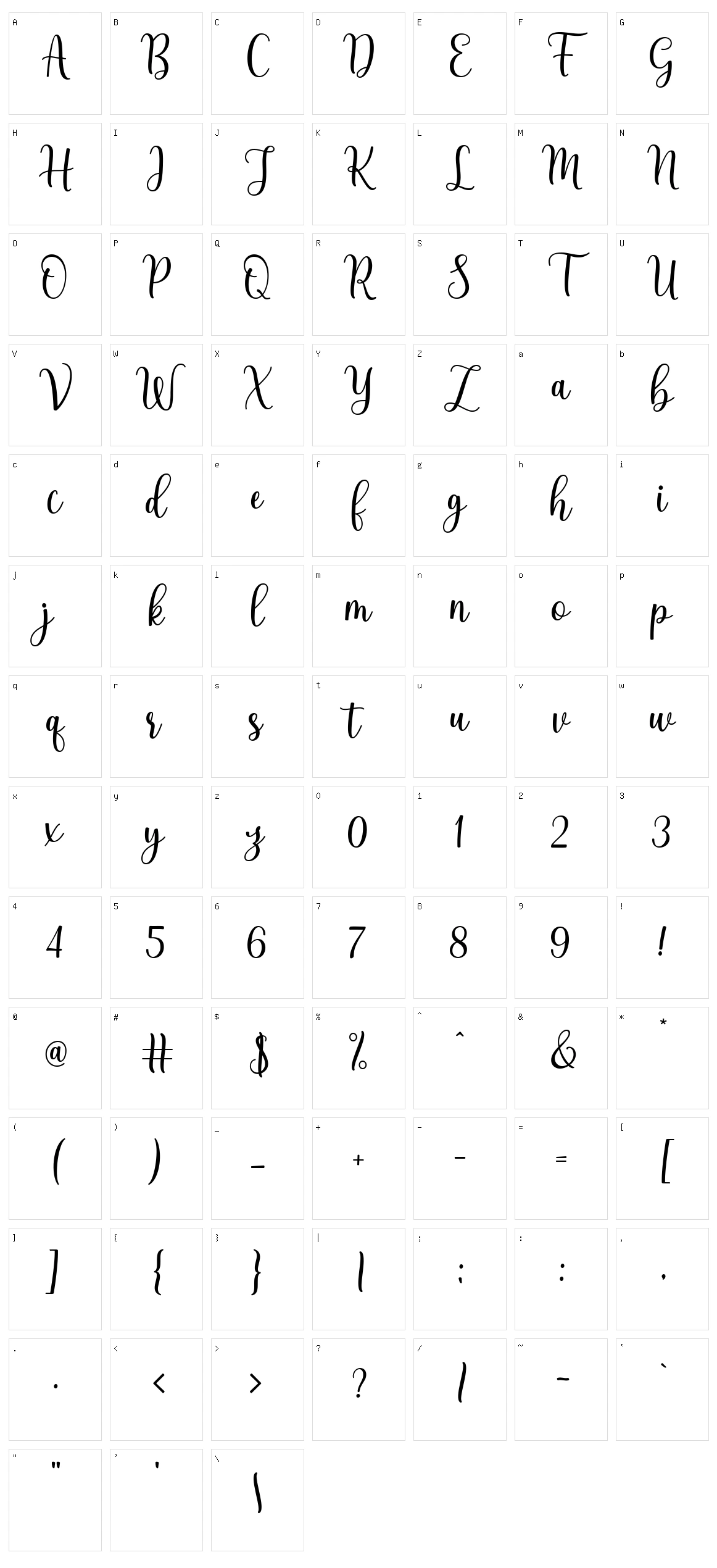 The Beautiful Night Character Set