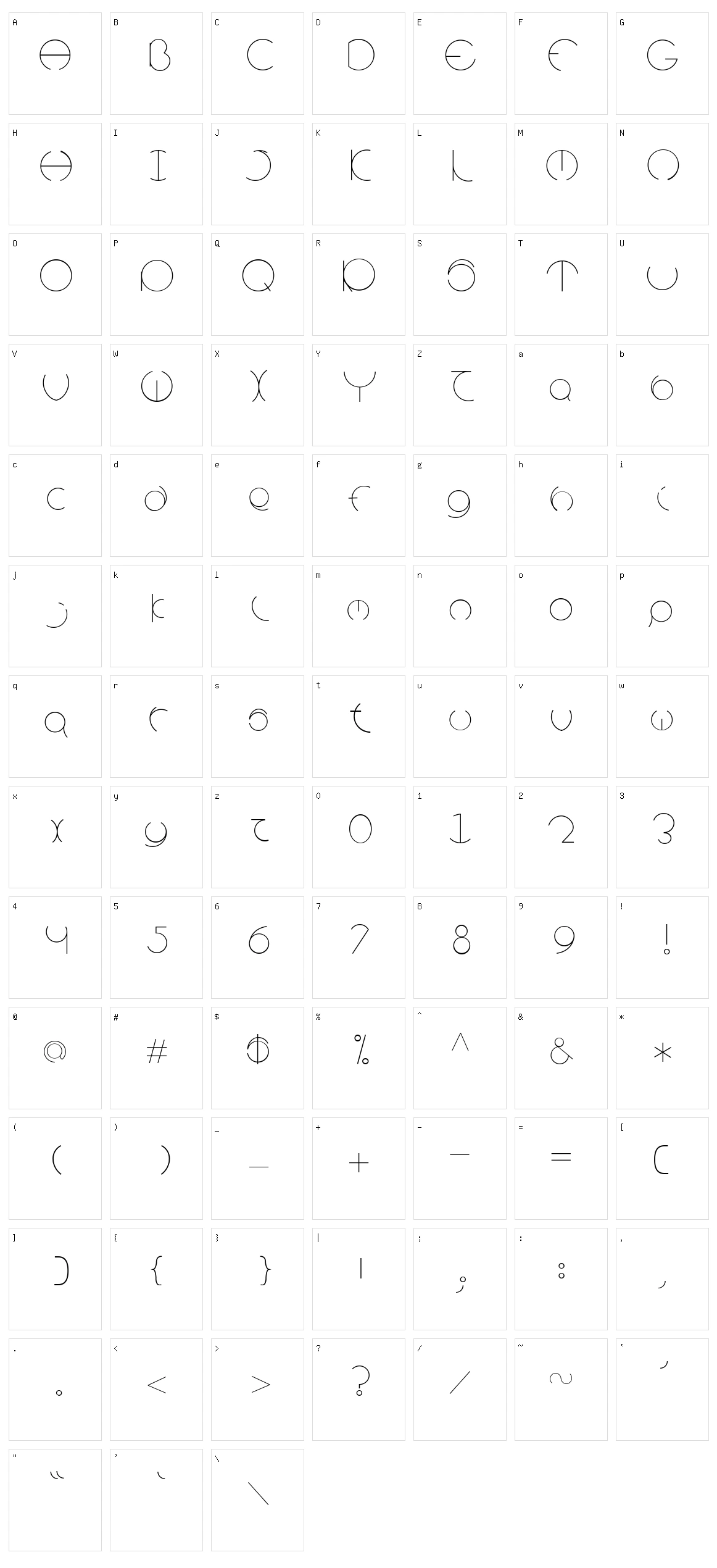 Circle Character Set