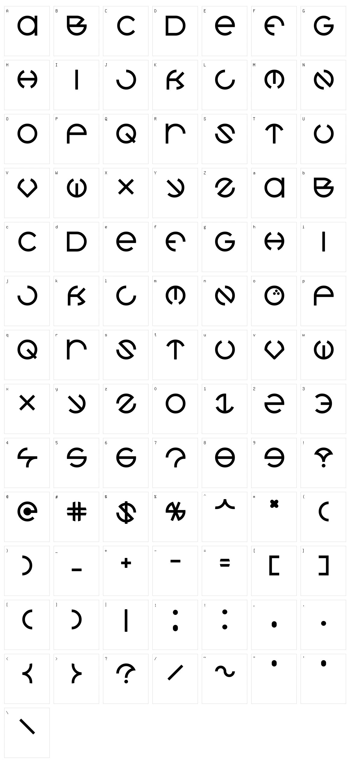 Coconut Character Set