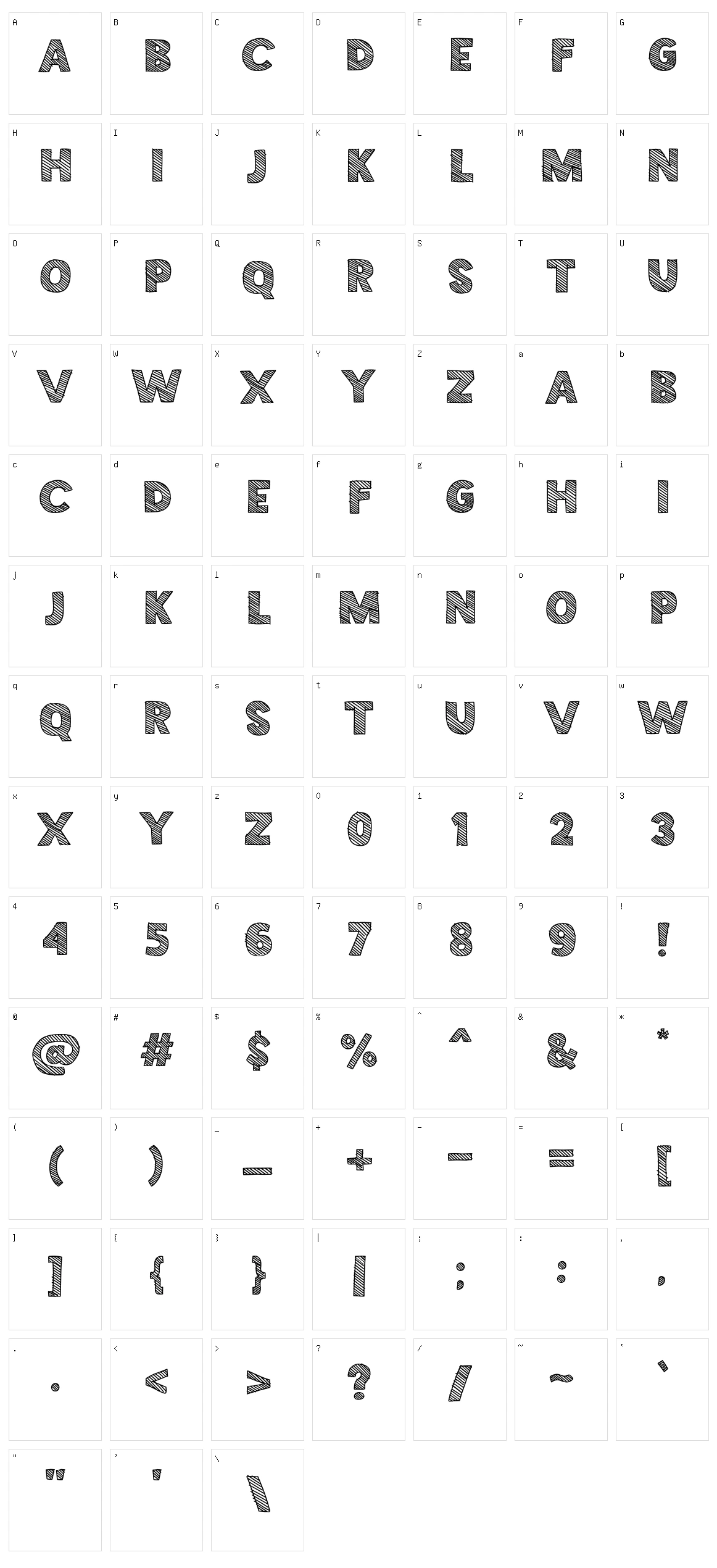 Crossed Out Character Set