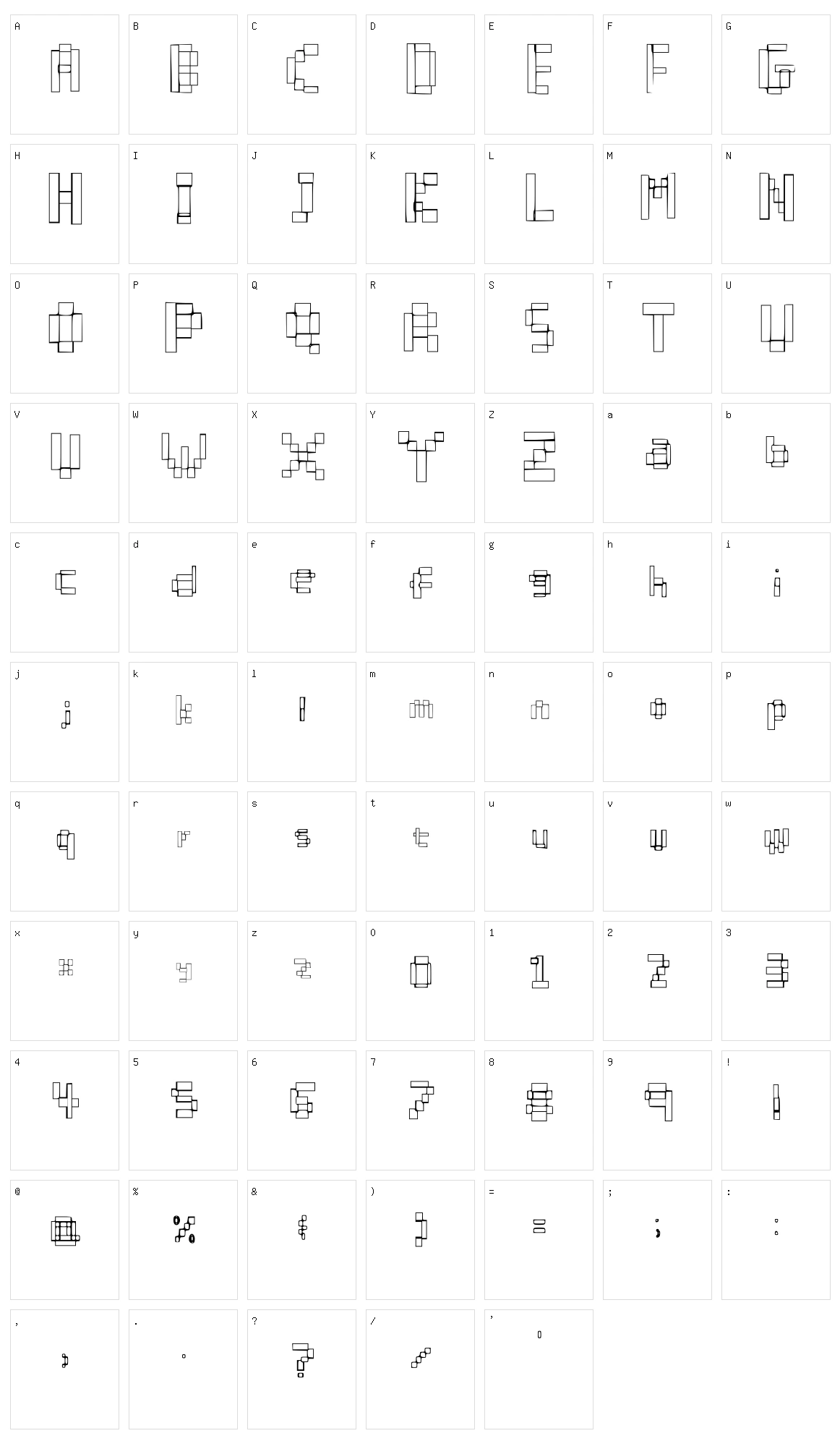 Cube Font Character Set