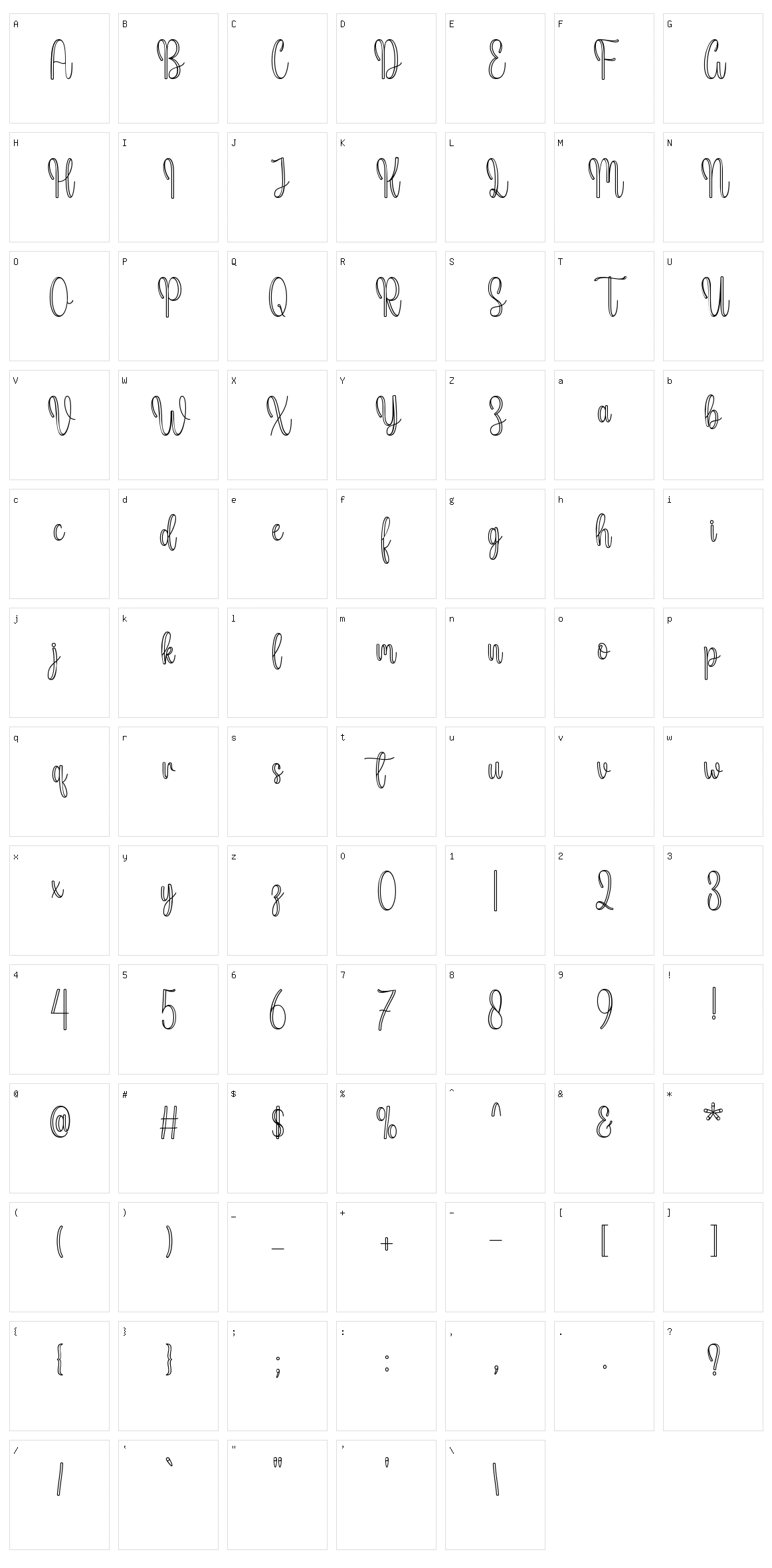 Outline Character Set