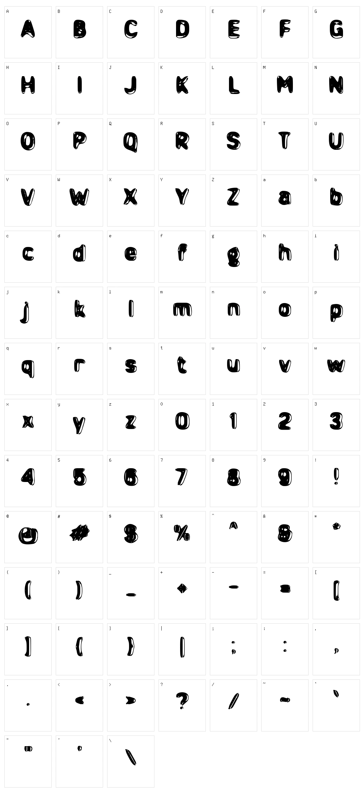 d Dera Character Set