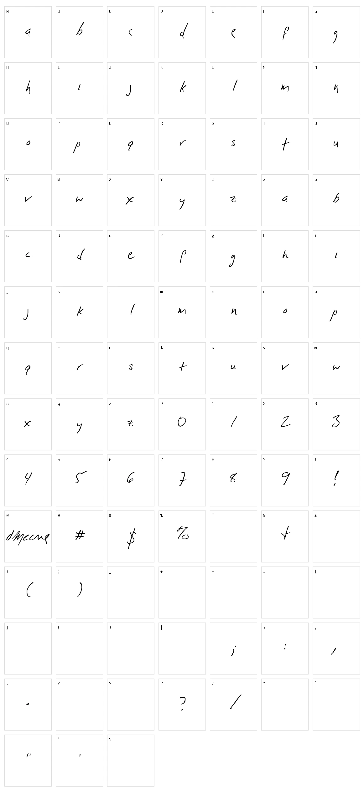 D McCue Hand Character Set