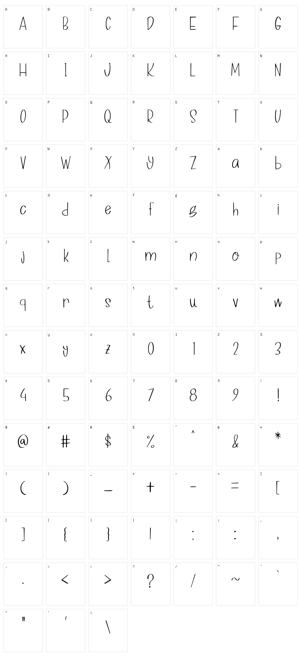 Dandelion Character Set